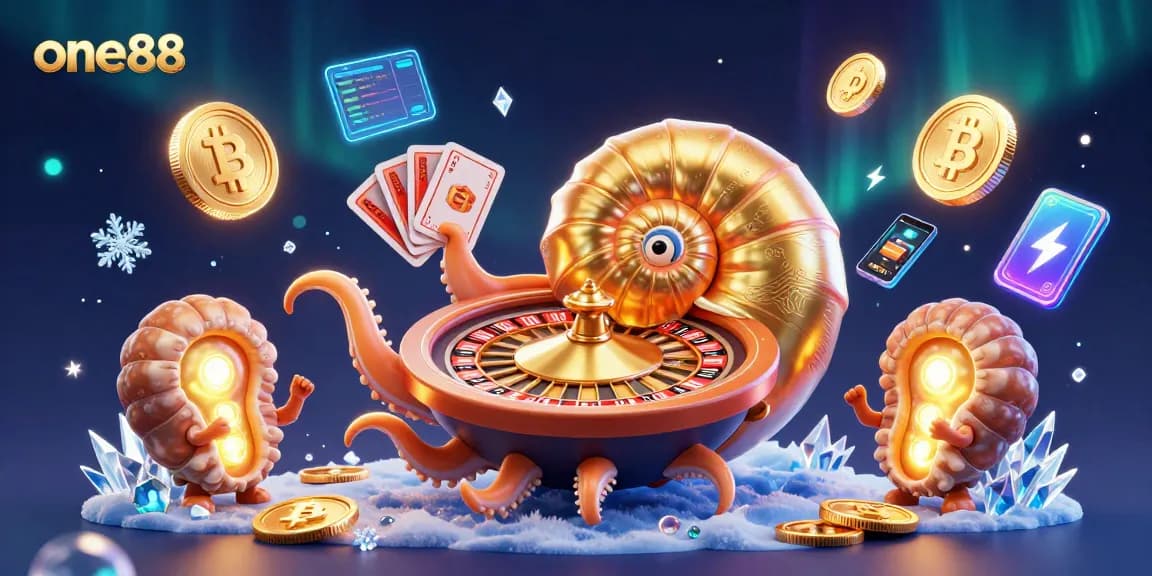Experience the thrilling excitement of one88's unique gaming with a vibrant nautilus roulette wheel.