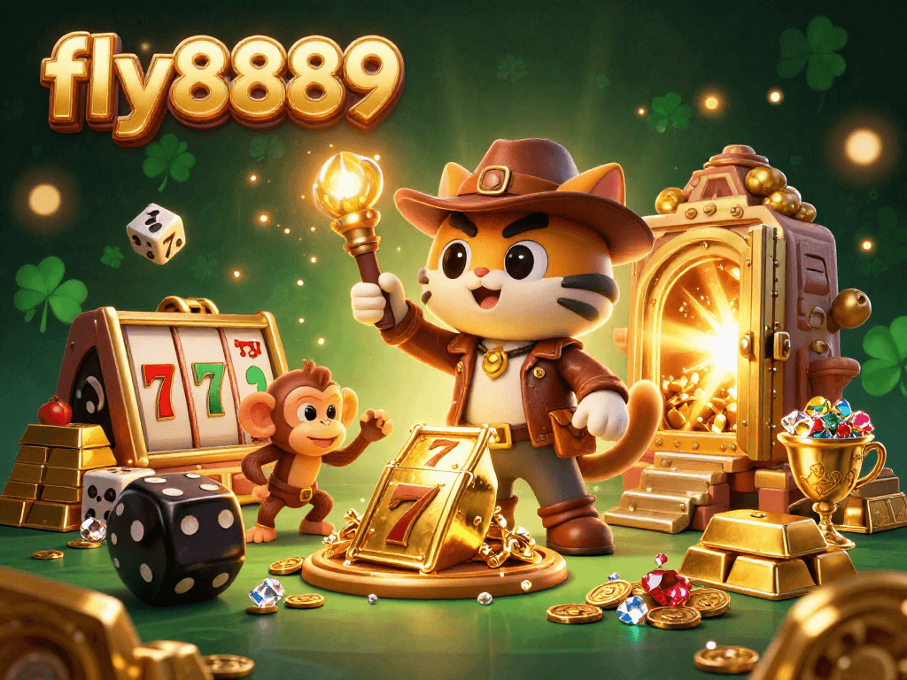 Discover the exciting world of slots and treasures at fly8889 with a golden vault scene.