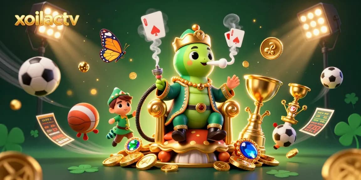 Experience immersive gameplay at xoilactv with a vibrant scene featuring sports elements and exciting casino games.
