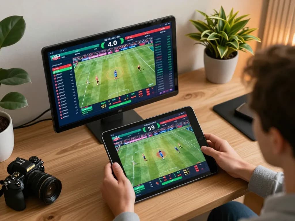 Engaging online sports betting experience with 789win77 displayed on the tablet, capturing thrilling gameplay moments.