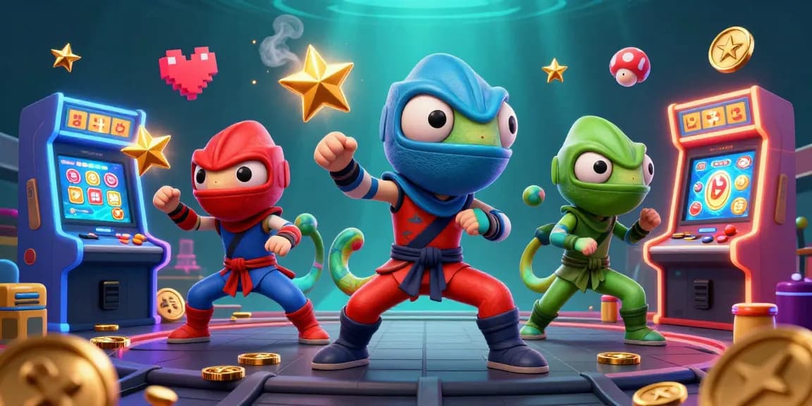 Experience the excitement of winbd with ninja chameleons amidst vibrant casino games.