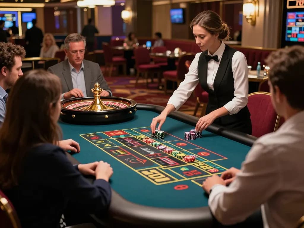 Players engaging in an exciting JUN88 roulette game, showcasing live betting and luxury casino ambiance.