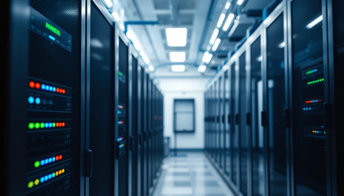 Visual representation of adult hosting featuring advanced server technology in a sleek data center.