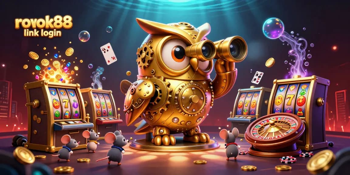 Experience the excitement of gaming at rokok88 link login with vibrant slot machines and animated casino elements.