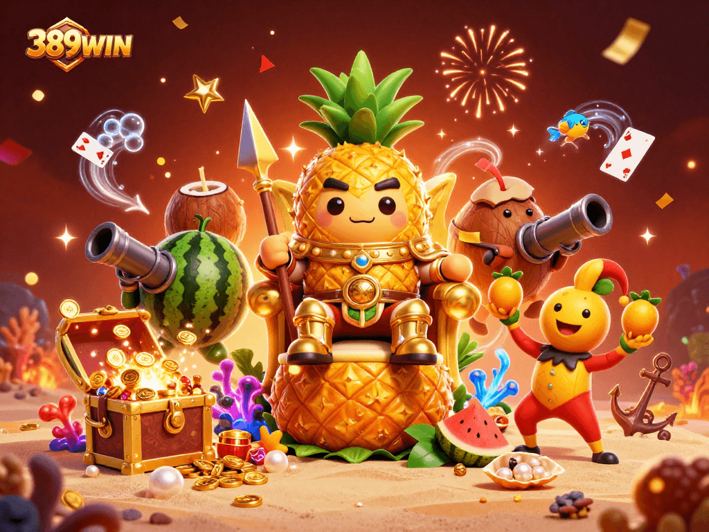 Experience the vibrant energy of 389WIN with our exciting casino-themed illustration showcasing thrilling games.