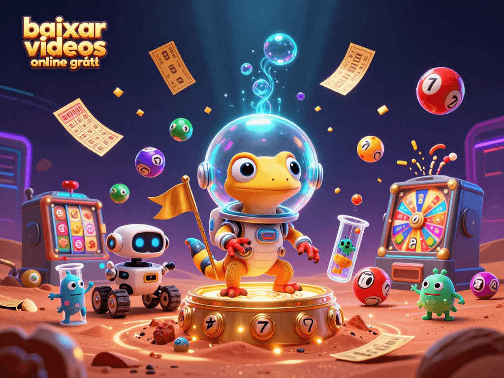 Win big with baixar vídeos online grátis in an engaging alien casino scene full of vibrant gaming elements.