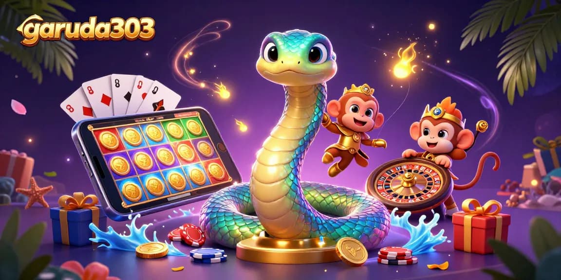 Experience the vibrant world of garuda303 with immersive casino elements and magical creatures.