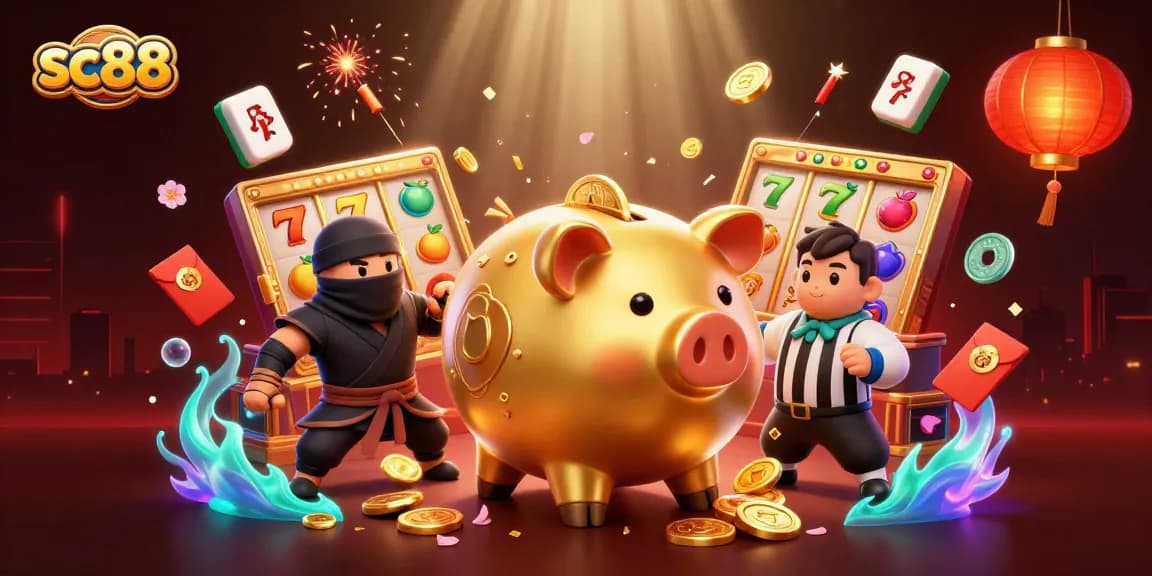 Experience thrilling slots with sc88's dynamic scene featuring iconic characters and game elements.