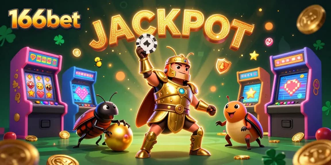 Experience thrilling gameplay at 166bet with captivating jackpot visuals in a festive casino atmosphere.