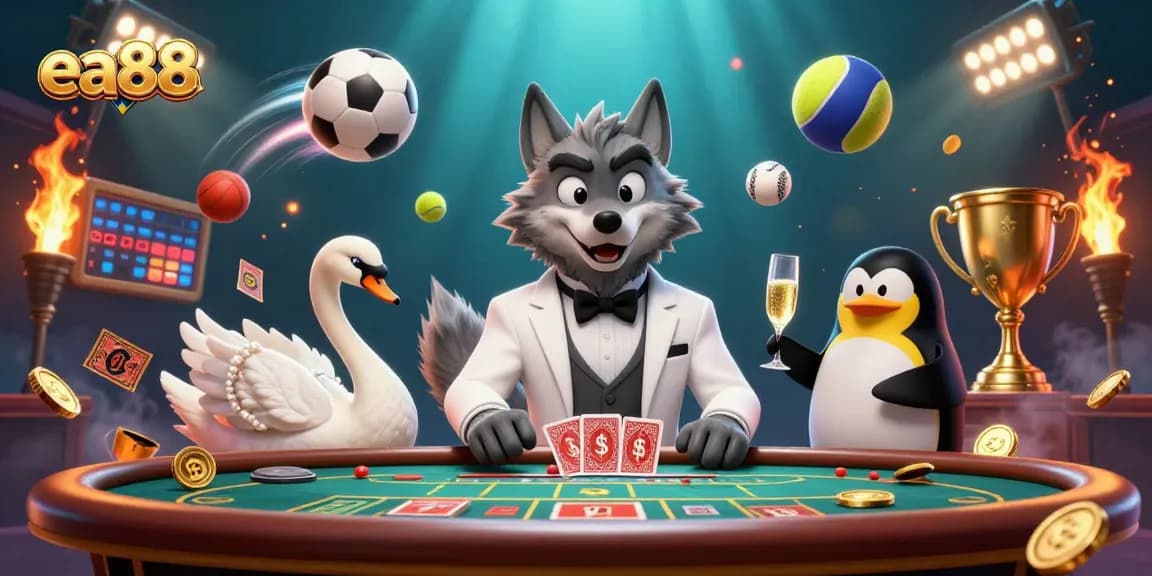 Engage in thrilling betting experiences with ea88 while enjoying a colorful casino scene.