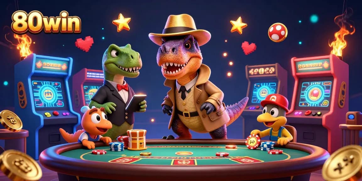 Engage with thrilling blackjack action at 80win featuring vibrant 3D casino characters.