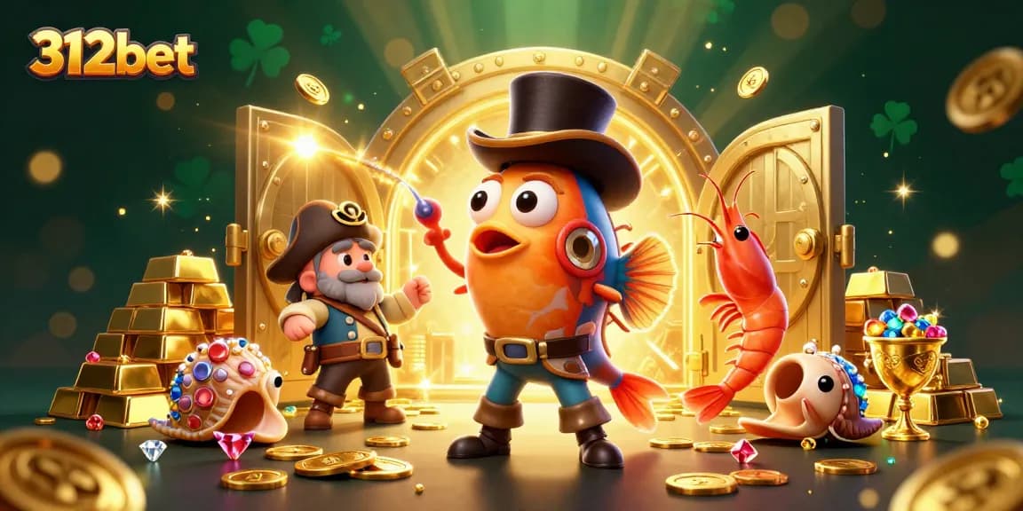 Attract golden coins with 312bet's vibrant casino vibe featuring the anglerfish and pirate shrimp.