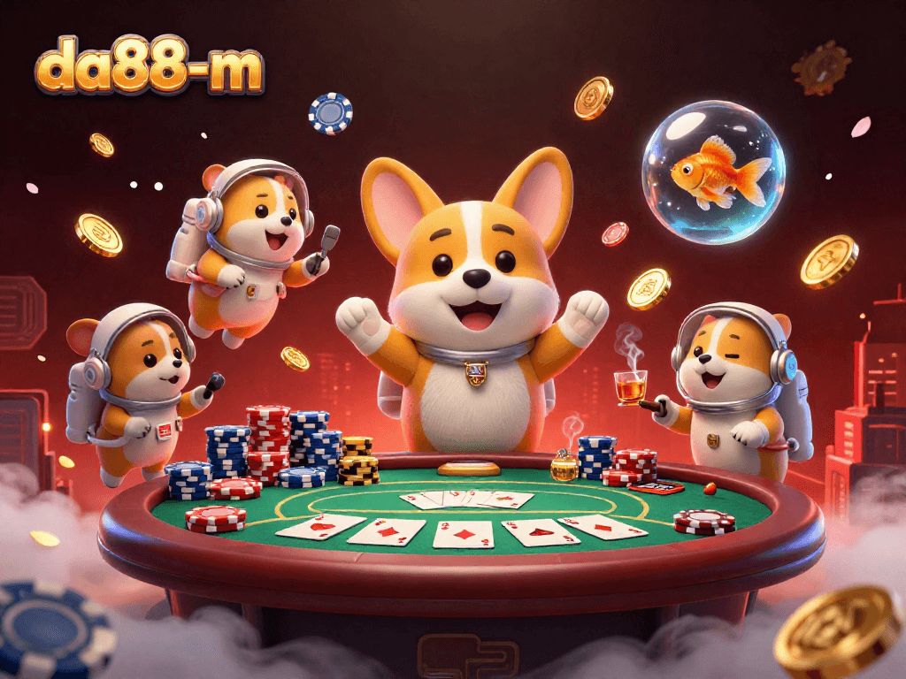 Experience thrilling gameplay at da88-m with 3D cartoon elements in an animated casino.