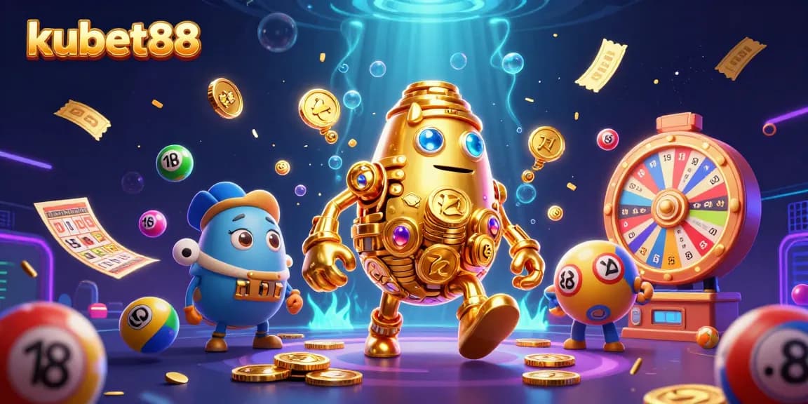 Experience thrilling gaming action with kubet88's vibrant animated jackpot scene.