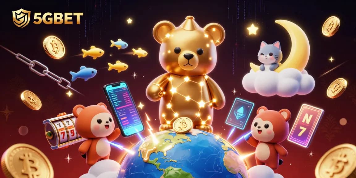 Engage with 5GBET by winning coins in a vibrant, casino-themed universe filled with dynamic slot elements.