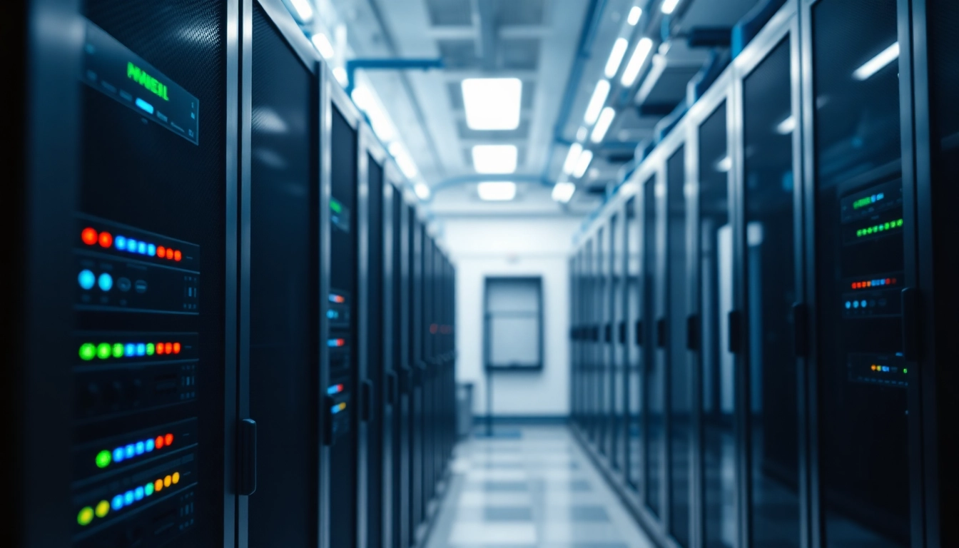 Visual representation of adult hosting featuring advanced server technology in a sleek data center.