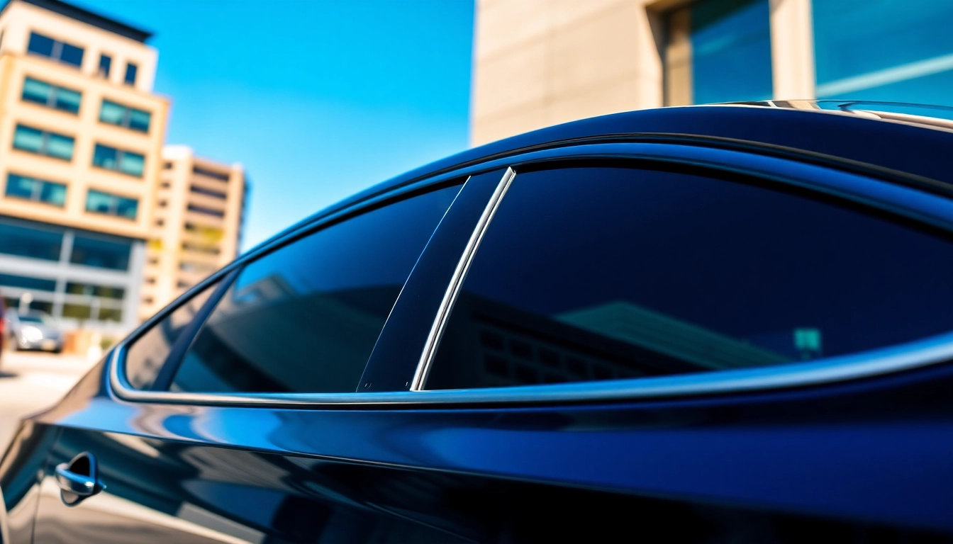 Experience the best window tint Chattanooga TN with a sleek car showcasing premium tint in vibrant urban settings.