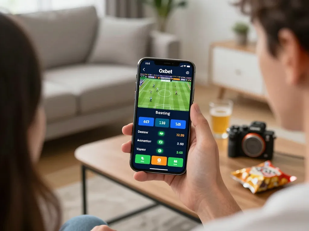 Engaging gameplay using the Oxbet app for live sports betting on a smartphone.