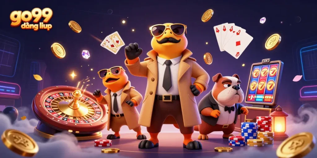 Experience the thrill of go99 đăng nhập as raptors hilariously disguise themselves to enter a VIP casino lounge.