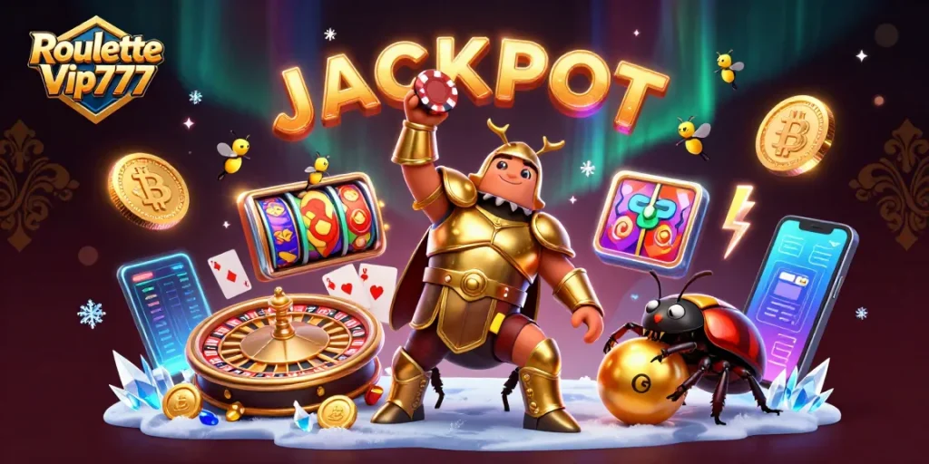 Spin, win, and master Roulette Vip777 with an exciting casino scene filled with vibrant elements.
